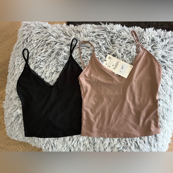 Two Zara cropped camisoles size Small NWT (0205) - Picture 3 of 5